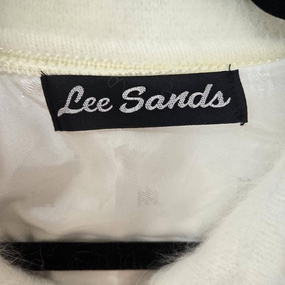 Vintage Lee Sands White Angora  Sweater Beaded Cardigan Grandmacore One Size - Picture 3 of 10